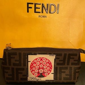 AUTHENTIC FENDI ZUCCA PRINT COSMETIC BAG!